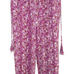 Anthropologie  Pilcro Floral Jogger Pants White Pink Orange Size L boho resort Photo 0