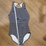 Lands' End  Navy and White Striped One Piece. Nautical sz small. Photo 1