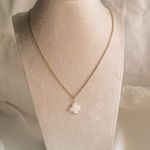 18k Gold Plated Mini Pearl Cross Necklace Photo 1