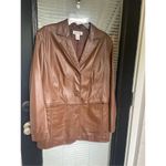 Preston & York  Women’s Lambskin Leather Jacket Brown Size L Photo 9