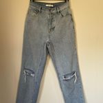 PacSun high rise straight jeans light wash buttonfly distressed Women’s size 25 Photo 0