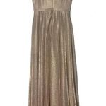 Dancing Queen Rose Gold Sleeveless Sweep Train V-neck Long Gown Size Small Photo 8