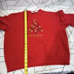 Basic Editions Sweatshirt Womens Large Red Christmas Embroidered Fleece Vintage Size undefined Photo 10