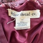 Indigo Thread Co Dress Maxi Floral Pom Flounce Burgundy XS Tiered Brunch Garden Pink Photo 14