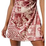 Miaou Ginger Babydoll Mini Dress Wanted Red Cowl Neckline Newspaper Print Small Photo 2