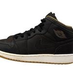 Jordan Nike Air 1 Shoes Black Leather High Top Shoes Size Women's Size 7.5 Photo 0