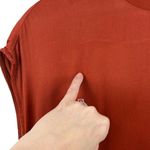 ZARA  Orange Satin Mock Neck Tunic Open Sides Medium Photo 1