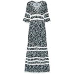 Poupette St. Barth blue floral capri lace trim maxi dress Photo 12