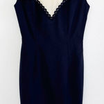 Vintage Marina Babini Wool Holiday‎ Party Dress Cocktail Old Money in Navy Blue Photo 0