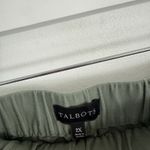 Talbots  Cotton Linen Olive Green Pull On Wide Leg Crop Pants Womens Plus 2x Photo 3