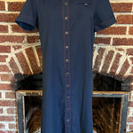 VINTAGE women's navy shirt dress Blue Size 10P Photo 0