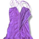 Olivaceous Women’s Small Pink Ruched Ruffle Mini Dress Strappy Corset Club Party Photo 4