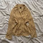 Notations Vintage  Pleated Ruffle Button Down Blouse Photo 0