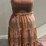 Universal Threads Universal Thread Target plaid smocked tiered maxi dress cut out in back size M Photo 0