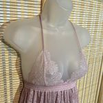 Victoria's Secret Pale Purple Lace Mesh Cutouts Racerback Cami Teddy XS Photo 1