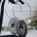 Silver Lion Head with Greek Key Design Drop Earrings Photo 5