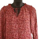 Max Studio Women's Rust Floral Prairie Mini Dress Boho Long Sleeve Size Medium Photo 3