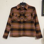 BB Dakota Plaid Jacket Boxy Shacket by Steve Madden Brown Pockets Women’s Size S Photo 9