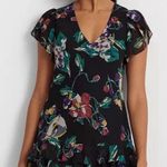 Ralph Lauren V-neck Ruffled Hem Floral Georgette Drop Waist Layered Dres Sz 4 Photo 0