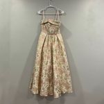 Mac Duggal  68928 Pink White Strapless Floral Brocade Midi Dress sz 2 Photo 2