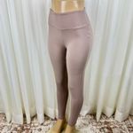 Zenana Women's Wide Waistband High Rise Full Length Leggings Beige Large Photo 2