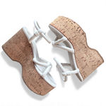 Gianvito Rossi  Alma Knotted Leather Ankle-Strap Platform Sandal Size 38 Photo 2