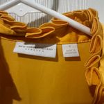 New York & Co Women’s Yellow Sleeveless Top Stretch Ruffle V Photo 1