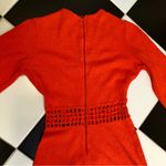 Vintage 70s Dolphin California Fit & Flare Dress Crochet Knit Cut Out Tomato Red Size XS Photo 9