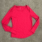 Gap  Women's Red Heathered Long Sleeve Top Size S Petite Crewneck Casual Basic Photo 3