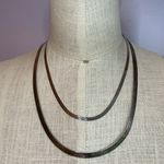 Two vintage 925 sterling silver herringbone necklaces Made in Italy Photo 1