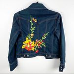 Arden B Dark Wash Denim Embroidered Jean Jacket, Size Small Photo 1