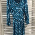Vintage Blue Geometric Patterned Dress Size 14 Photo 0