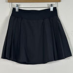 Lululemon High Rise Side Pleat Tennis Skirt Black Size 2 Skort Pockets Athletic Photo 0