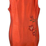 Vintage DJ & Co by Dawn Joy Orange Floral Embroidered Sheath Dress Size 12 Photo 0
