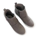 Pierre Dumas  Comfort Foam Perforated Slip On Sneakers High Top Taupe Fast-5 Photo 8