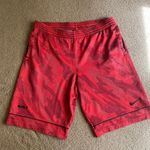 Nike LeBron James Red And Black Camo Athletic Basketball Shorts Photo 0