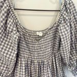 MABLE Gingham Smocked Dress sz Small Cottagecore Blue Photo 1