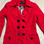 Forever 21 Women’s  Red Peacoat Coat Jacket Medium Photo 1
