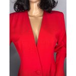 American Vintage Late 1980s–Early 1990s P.J. Klein Red Textured Longline Blazer USA made Medium Photo 7