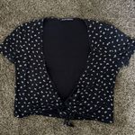 Brandy Melville  Black and White Floral Blouse Photo 0
