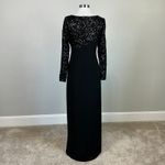 Ralph Lauren  Women's Formal Dress Size 8 Black Sequined Long Sleeve Sheath Gown Photo 5