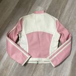 Vintage Pink and White Leather Jacket Photo 2
