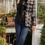 Talbots NEW  Black and White Plaid Tie Waist Quilted Shirt Jacket Size XL Photo 3