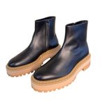 Proenza Schouler NIB Leather Lug Sole Platform Ankle Boots in Black Size 38.5 Photo 2