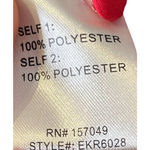 Fanco Women Romper Sheer V Neck Lace Long Sleeve Tie Waist Red Sz. Medium NWT Photo 9