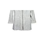 ZARA Longline Herringbone Long Sleeve Jacket Blazer Zip Up Pockets M Grey #3132 Photo 9