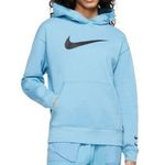 Nike Hoodie Womens Medium Light Teal NSW Center Swoosh Pull Over Fleece Photo 0