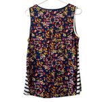 Lee  Size Large‎ Floral Striped Blouse Blocked Style Sleeveless Top Blue Boho NWT Photo 1