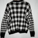 Vintage‎ Houndstooth Cardigan Sweater Womens XL Oversized Gold Buttons Old Money Black Size 16P Photo 4