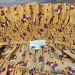 Ultra Flirt Junior's Smocked Waist Boho Peasant Top Yellow Floral Size Small Photo 5